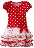 Red and White Multi Tiers Dress