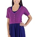 Juniors' Mossimo Supply Co. Double V-Neck Pointelle Cardigan - Italian Aster