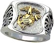 Marines Ring - Pure White Rhodium Plated Ring - USMC - Veteran Ring.