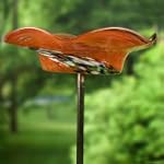 Echo Valley 5135 Illuminarie Red Swirl Birdbath with KD Stake