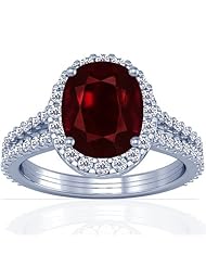 Platinum Cushion Cut Ruby Ring With Sidestones (GIA Certificate)