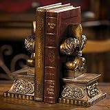 Antique Style Rustic Fleur De Lis Statue Bookends Symbolic Book Rest Sculpture