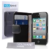 Case For The iPhone 4S 4 Siri Leather Wallet Flip Cover With Free Screen Protector From Yousave Accessories ~ Yousave Accessories