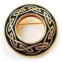 Traditional Circle Celtic Brooch (Gold Tone)