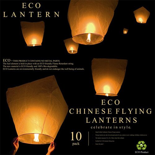 Light a Lantern Sky Lanterns, 10-Pack, White