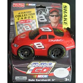 Fisher Price Shake 'N Go Nascar Dale Earnhardt Jr #8 with 4 Collector Cards