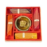 Hand-crafted Incense Kit With Happy Buddha Holder, 4 Fragrances Gift Box (Thailand)