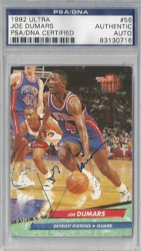 Joe Dumars Autographed/Hand Signed 1992 Ultra Card PSA/DNA Slabbed