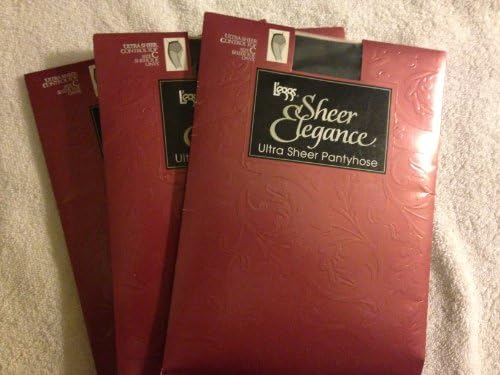 3 Pairs of Leggs Sheer Elegance Onyx Size C Sheer Toe Control Top Pantyhose