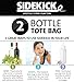 Premium Neoprene 2 - Bottle Tote Carry Bag From Sidekick. The Ideal Thermal & Travel Protection Accessory For Your Wine, Baby Milk or Water. Sets Any Sports Fan Up For A Great Day. Black.