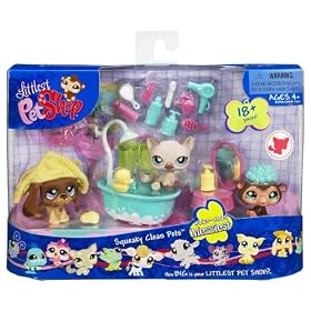 Littlest Pet Shop Themed Playpack - SQUEAKY CLEAN PETS with 3 EXCLUSIVE Pets