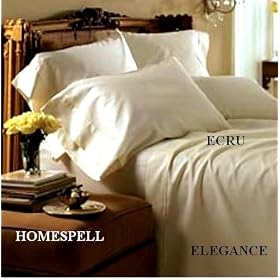 ELEGANCE Egyptian Cotton 600 Thread Count 3 - Pc Solid Sateen Duvet Cover Ecru Full.