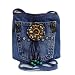 Denim Handbag with Dreamcatcher Crafted from Vintage Denim, 8 x 7