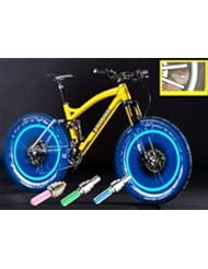 Sports: Abco Tech LED Flash Tyre Wheel Valve Cap Light for Car Bike bicycle Motorbicycle Wheel Light Tire Light (2 Each of Blue, Green, Colorful, 6 total) - Abco Tech
