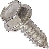 18-8 Stainless Steel Sheet Metal Screw, Plain Finish, Hex Washer Head, Hex Drive, Type AB, 1/4"-14 Thread Size, 3/4" Length (Pack of 10)
