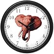 African Elephant African Animal Wall Clock by WatchBuddy Timepieces (Black Frame)