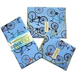 SnackTaxi Reusable Sandwich-sack Bag, Snack-sack Bag and Twice-as-nice Napkin Bikes Set.