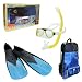 Reef Tourer by Tusa Islander Liberator Mask Fin Snorkel Package - Blue - Medium