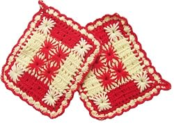Handmade Decorative Kitchen Potholder - Spanish Red and Yellow (Crocheted By ...