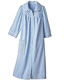 National Flannel Check House Coat, Blue, Large