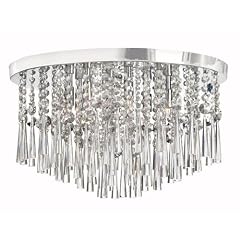See more detail about Dainolite JOS-20-8-FH 8-Light Crystal Flush Mounted Fixture, Polished Chrome/Crystal