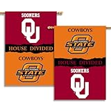 NCAA Oklahoma - Ok St. 2-Sided 28-by-40 inch House Banner with  Pole Sleeve- Rivalry House Divided