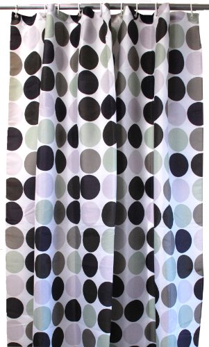 Nuvo Design Printed Fabric Shower Curtain with Metal Grommets and Weighted Hem, Dot Design Nuvo Design Printed Fabric Shower Curtain with Metal Grommets and Weighted Hem, Dot Design