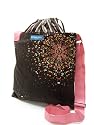 V2SL HANABI Tree of Vela TESAGE tote bags, Style 2, Pretty Pink Shoulder Strap, Cotton Canvas, Shoulder bags with Drawstring Closure Top,