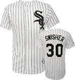 Nick Swisher Chicago White Sox Home Pinstripe Youth MLB Replica Jersey