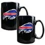 NFL Buffalo Bills Two Piece Black Ceramic Mug Set - Primary Logo