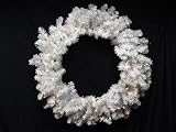 36" Battery Operated Pre-Lit LED Snow White Christmas Wreath - Clear Lights