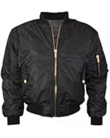 Women Ladies Classic Ma1 Padded Bomber Jacket Zip up Biker Coat