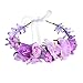 Valdler Exquisite Camellia Berries Flower Crown with Adjustable Ribbon for Wedding Festivals Rosy