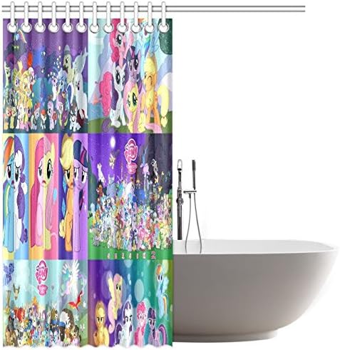 MOXUR My Little Pony Shower Curtain 66"x72" - Waterproof Polyester Fabric
