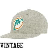 Miami Dolphins Reebok Vintage Grey Wool Throwback Flat Bill Flex Hat