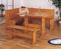 Kitchen Oak Veneer Wood Corner Bench Dining Table Set