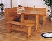 Kitchen Oak Veneer Wood Corner Bench Dining Table Set