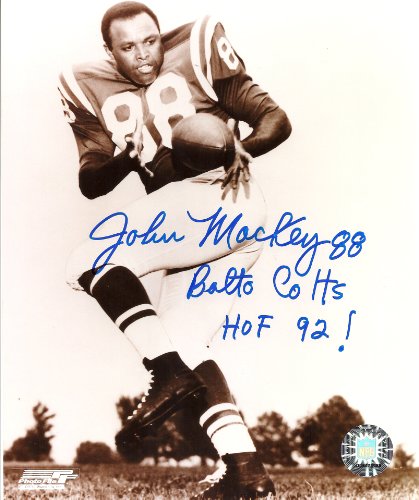 JOHN MACKEY BALTIMORE COLTS,HALL OF FAME,HOFSIGNED,AUTOGRAPHED 8X10,PHOTO,COA