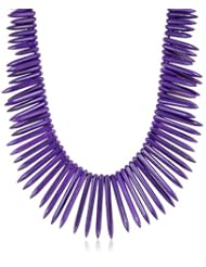 Kenneth Jay Lane Purple Stick Gold Clasp Necklace, 18"