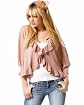 Balloon Sleeve Ruffle Front Metallic Cardigan Shrug main image