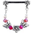 Handcrafted Flower Butterfly Nipple Ring MADE WITH SWAROVSKI ELEMENTS