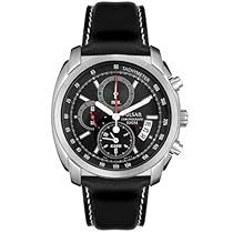 Pulsar Men's Black Leather Chronograph Watch PF3479