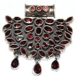 Locket Pendant with Chain Silver Garnet Jewelry