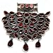 Locket Pendant Chain for Girls in Silver With Garnet Gemstones 30.50 gms.