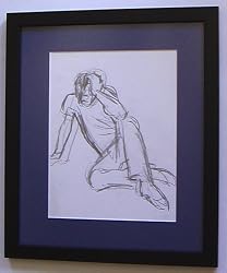 Sketch of a Young Man, Original Pencil Drawing By Carmel Art Association Artist Victor Di Gesu - Framed Artwork