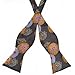 Pensee Mens Self Bow Tie Classic Black & Golden Multi-color Silk Bow Ties