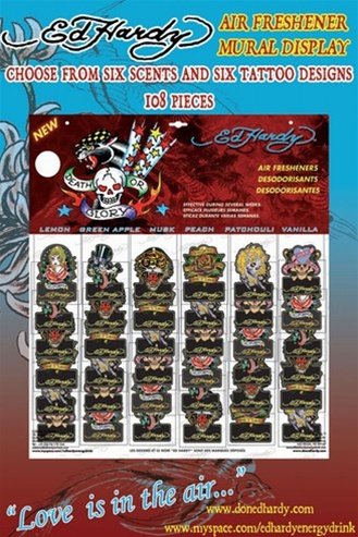 Ed Hardy Car Air Freshener 108 Pieces Scents and Designs Limited Edition