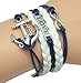 AONIMEI Fashion Lady Retro Infinity Wings Owl Strands Suede Rope Bracelet Gift