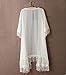 Bluetime Womens Lace Chiffon Half Sleeve Boho Cardigan Kimono Blouse Coat