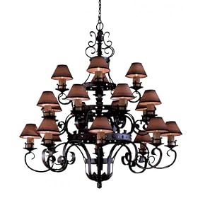 Minka Lavery Lights 919-08 Large 20LT Chandelier Antique Iron Mission Inn Rustic Lighting